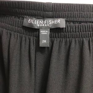 Eileen Fisher Black Silk Georgette Pants, 2X
